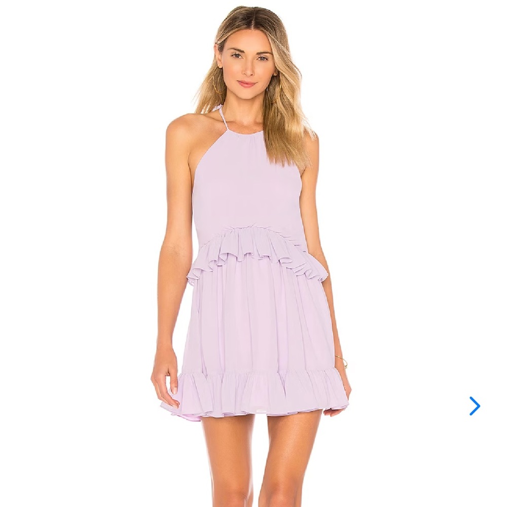 Lovers + Friends Banks Purple Ruffle Dress